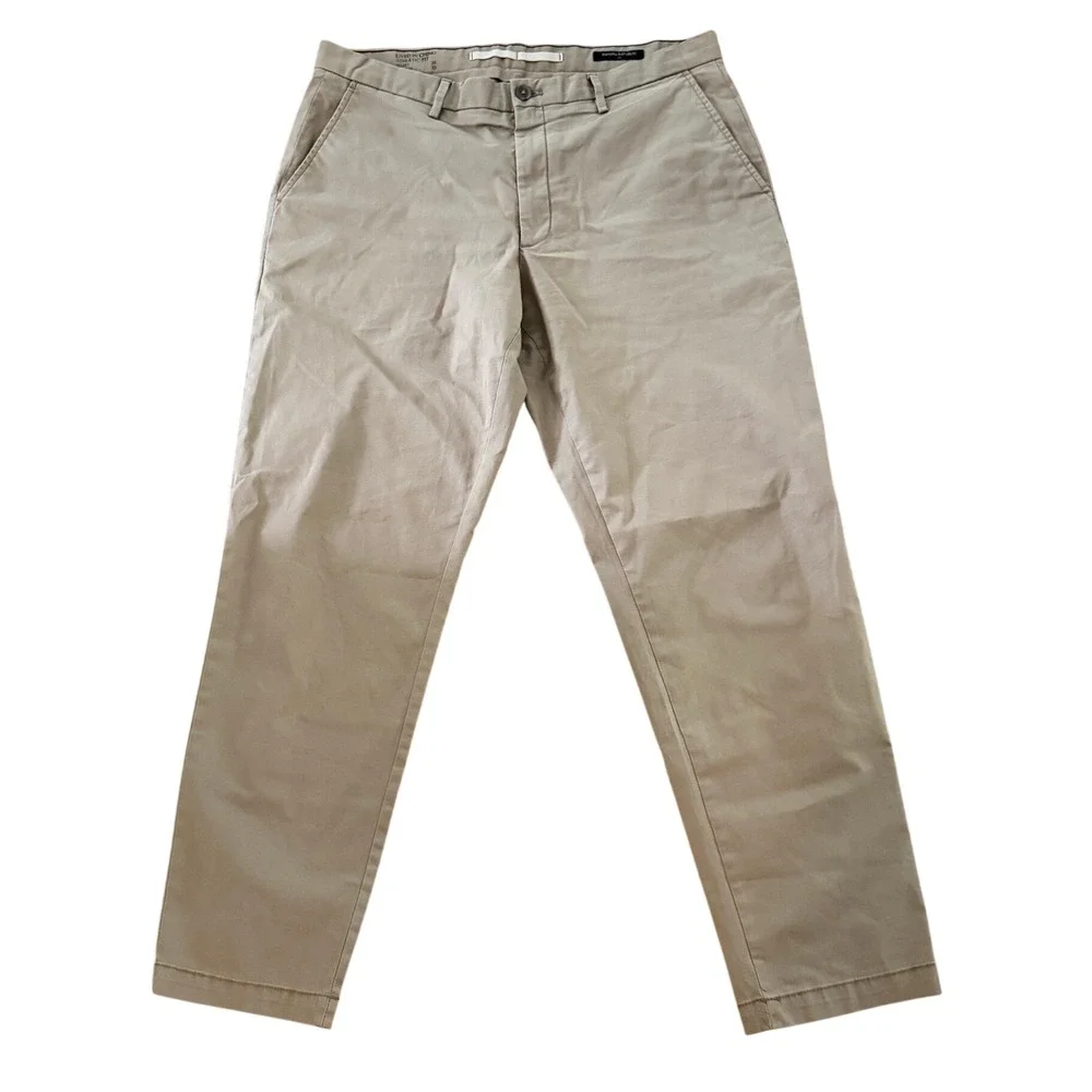 Banana Republic Lived-In Chino Athletic Fit Khaki Pants Mens 35x32 Tan Trousers